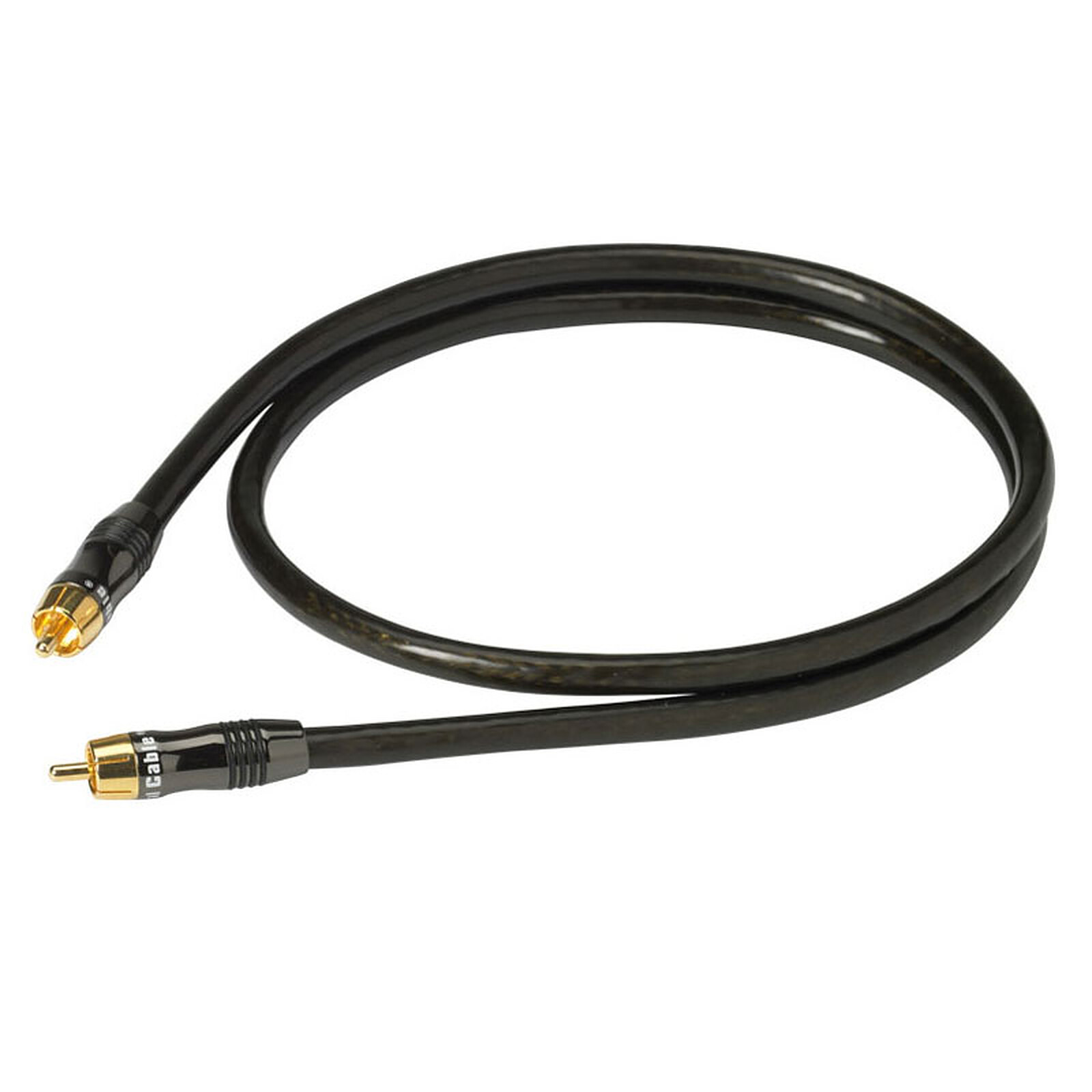 Real Cable E-SUB-27M50 OFC RCA кабел за субуфер 7.50 метра черен позлатени конектори Hi-Fi домашно кино