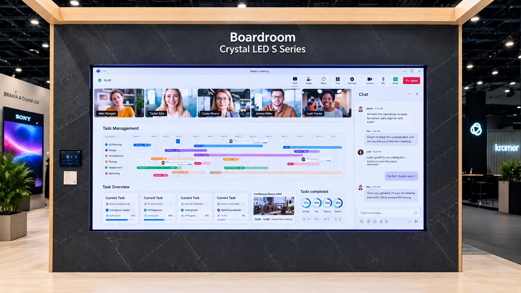 SONY Crystal LED S-Series видео стена 108" със стенен монтаж