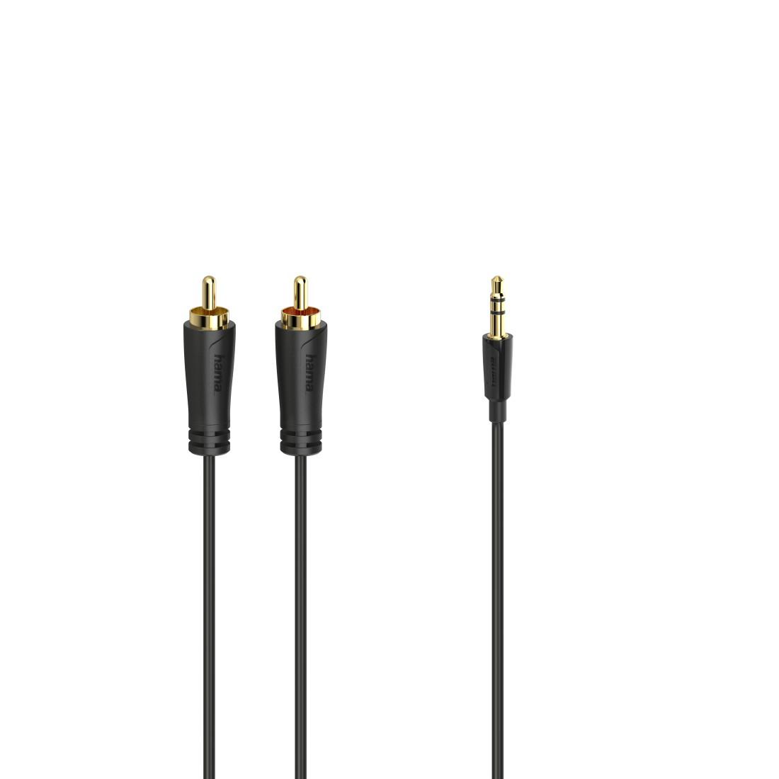 Аудио кабел HAMA 3.5мм-2xRCA 3.0м Essential 205111