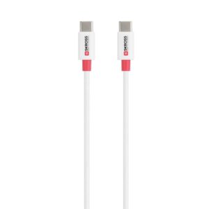 Кабел Skross, USB-C - USB-C 2.0 мъжко, 0.15 м, Бял
