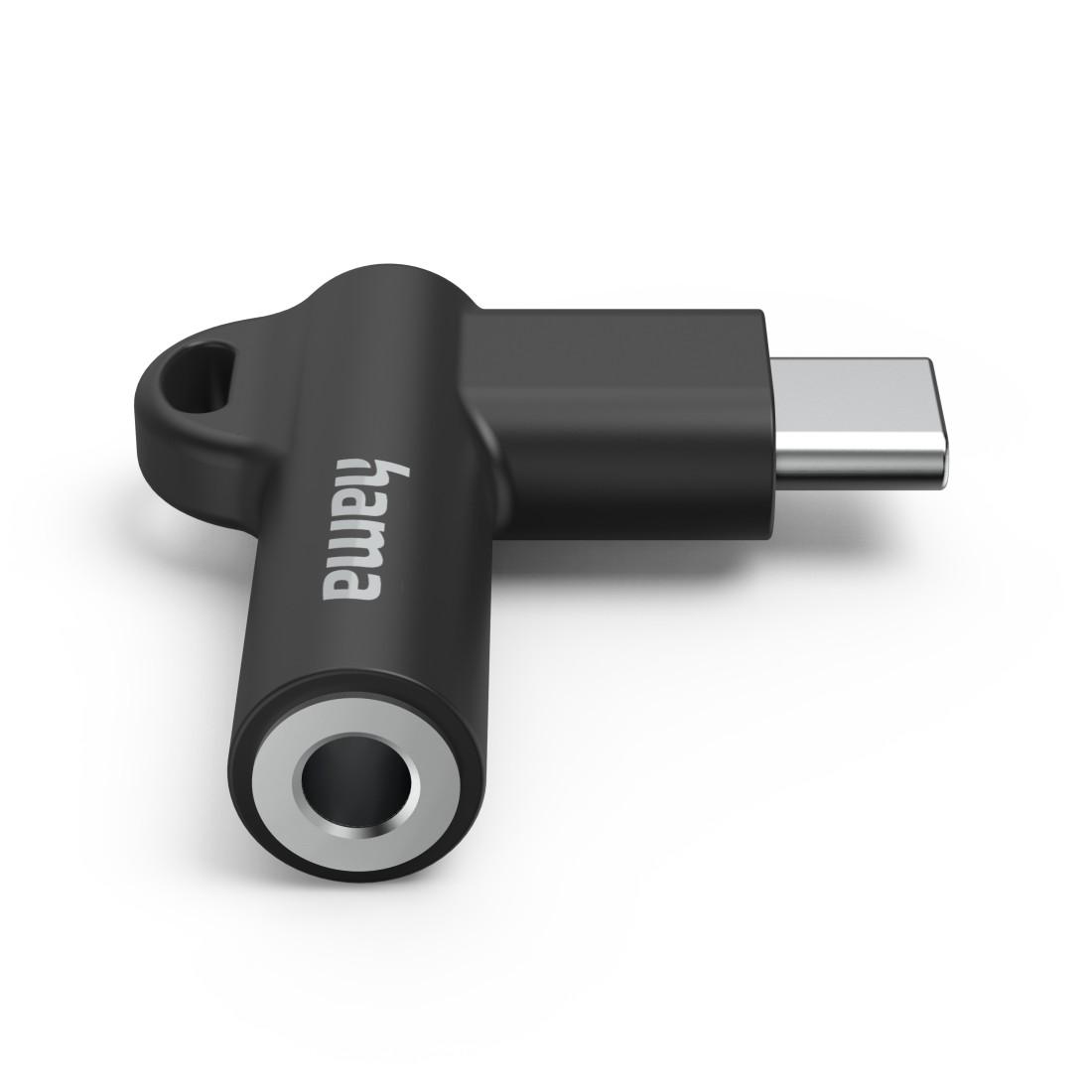 4B28494D-FCB9-BD6C-B0C8-7B2B9CF0FED6 HAMA Аудио Адаптер USB-C 3.5mm Жак, черен