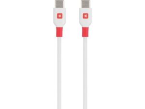 Кабел Skross, USB-C - USB-C мъжко, USB 2.0, 1.2м, Бял