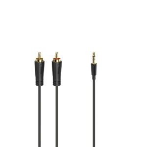 HAMA Аудио кабел, 3.5 мм жак - 2 RCA, стерео, позлатен, 1,5 м