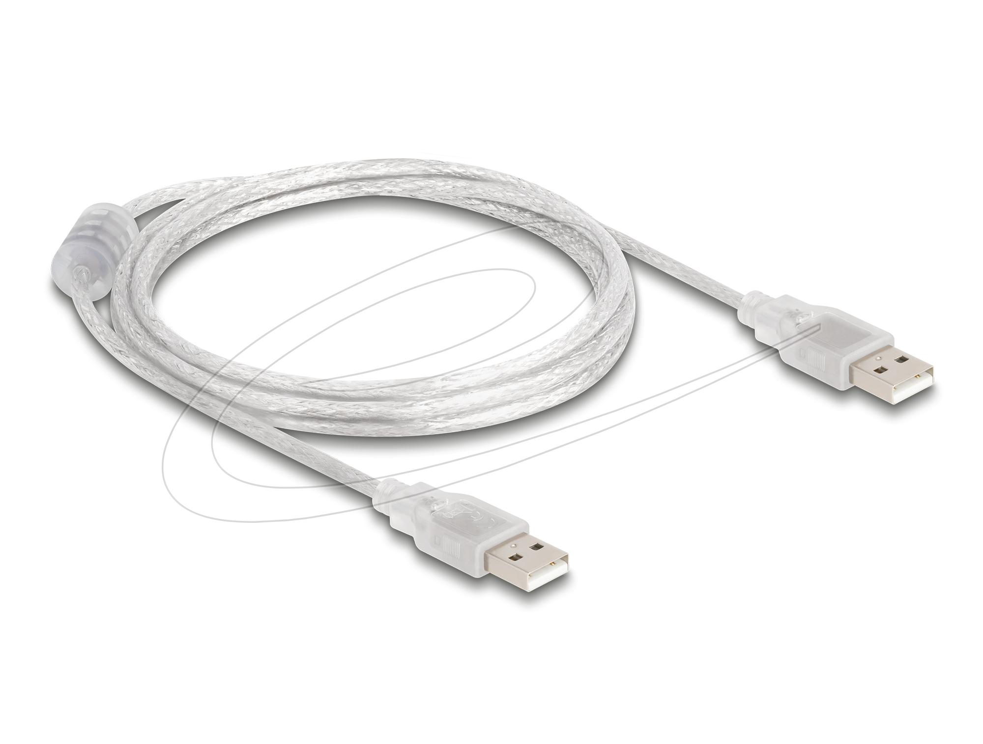 Кабел Delock USB-A мъжко USB-A мъжко прозрачен