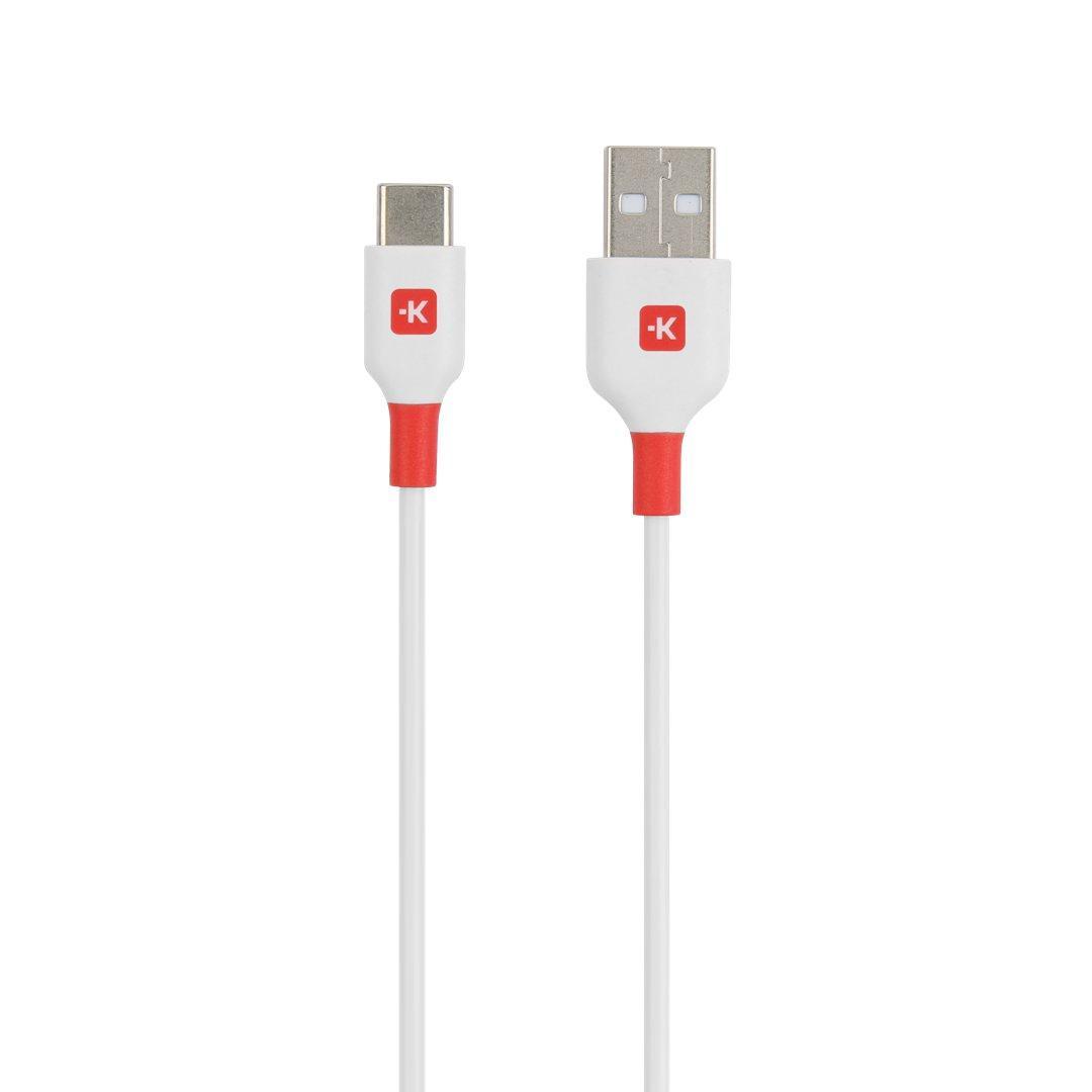 Skross Кабел USB-A 2.0 мъжко- USB-C мъжко, бял, 120 cm, 60w