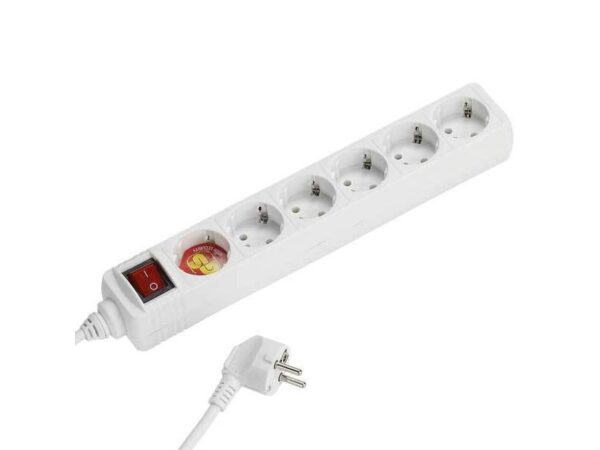 Vivanco 28260 Разклонител с 6 гнезда шуко с ключ 1.4 м