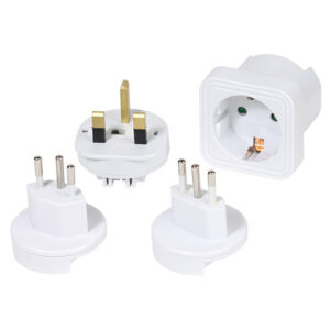 Vivanco 36217 Комплект преходници, 4 броя от Шуко към електрическите контакти във Великобритания, Швейцария, Италия