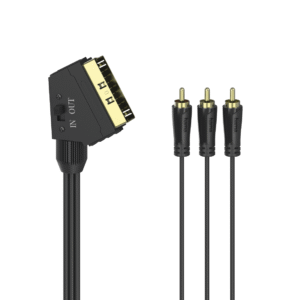 Видео кабел HAMA 205156 SCART 3xRCA 1.5м Черен